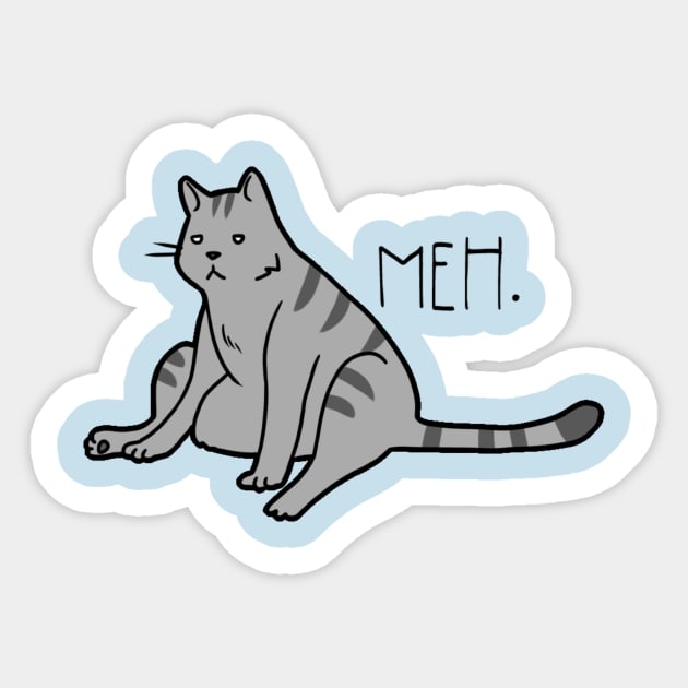 Slouchy Cat Meh. Sticker by MissOstrich
